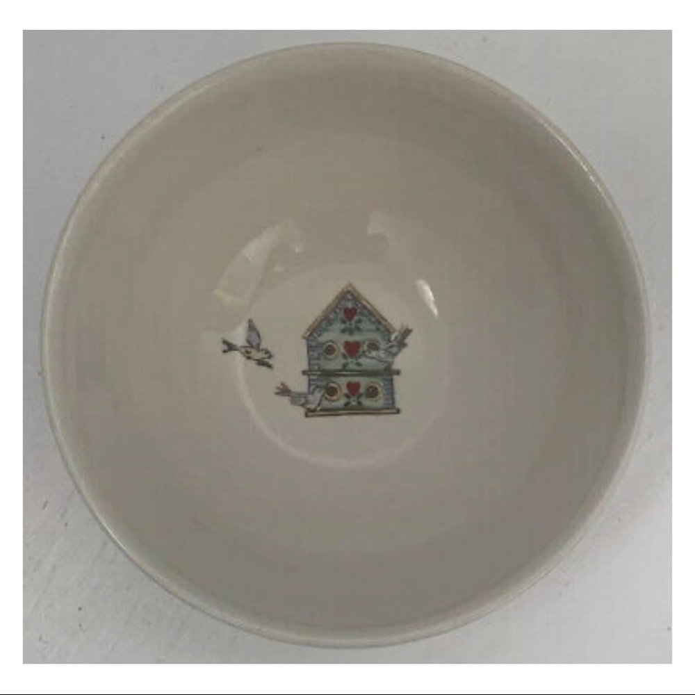 4 THOMSON POTTERY BIRDHOUSE Heart Vine Deep Soup Cereal Bowls Set 6”